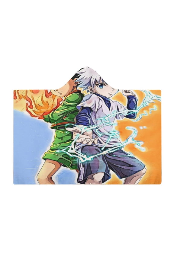 Hunter X Hunte Gon Killua Wearable Fleece Blanket Hoodie Cloak Hooded Blanket 40"x50"
