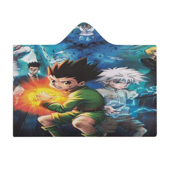 Hunter X Hunte Gon Killua Wearable Fleece Blanket Hoodie Cloak Hooded Blanket 50"x60"