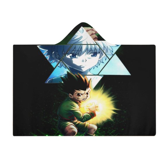Hunter X Hunte Gon Killua Wearable Fleece Blanket Hoodie Cloak Hooded Blanket 60"x80"