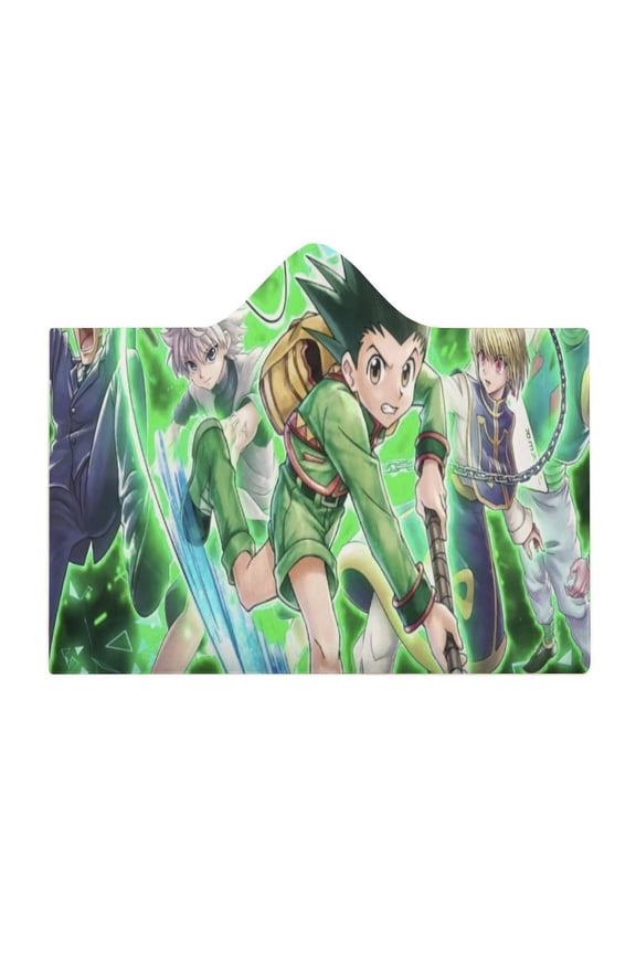 Hunter X Hunte Gon Killua Wearable Fleece Blanket Hoodie Cloak Hooded Blanket 60"x80"