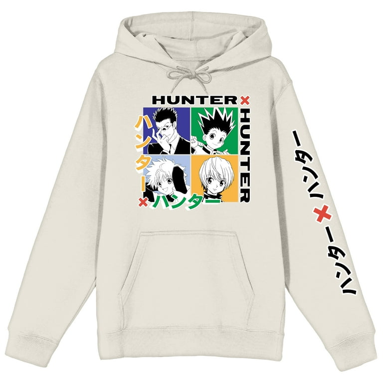 Hunter X Hunter in Kanji Characters with Gon, Killua, Kurapika and Leorio  Mens and Womens Short Sleeve T-Shirt (Black, S-XXL)