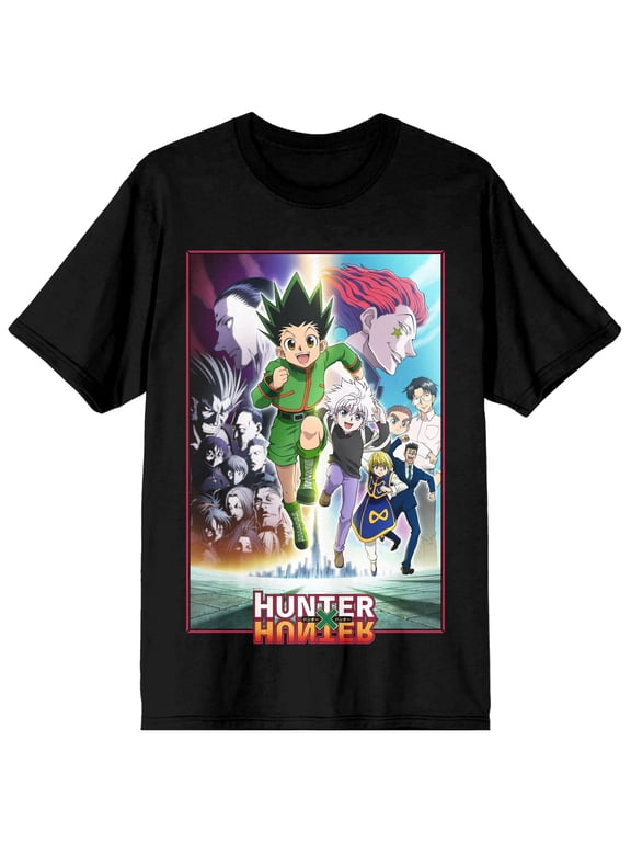 Hunter X Hunter Heroes And Villains Poster Art Men's Black T-shirt-Medium