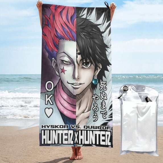 Hunter X Hunte Hisoka Beach Towels Bathroom Towel Lightweight Microfiber Quick Dry Swim Towel for Camping/Travel 31.5"X63"