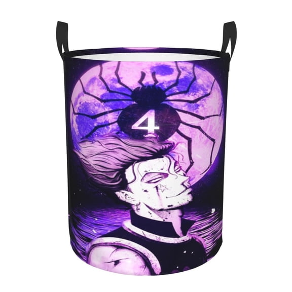 Hunter X Hunte Hisoka Laundry Hamper Laundrys Basket Large Waterproof Foldable with Handles Circular Storage Clothes Bag for Bathroom/Bedroom/Dorm
