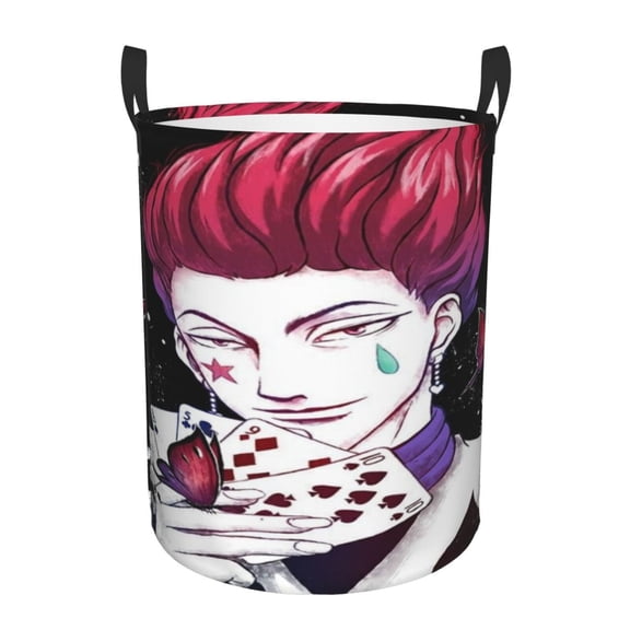 Hunter X Hunte Hisoka Laundry Hamper Laundrys Basket Large Waterproof Foldable with Handles Circular Storage Clothes Bag for Bathroom/Bedroom/Dorm