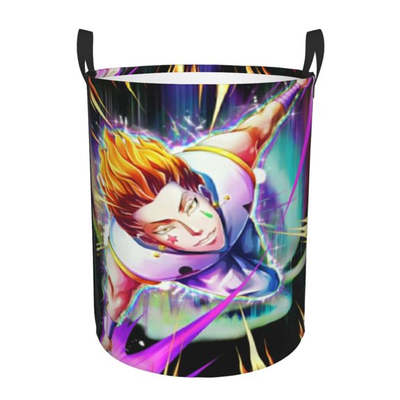 Hunter X Hunte Hisoka Laundry Hamper Laundrys Basket Large Waterproof Foldable with Handles Circular Storage Clothes Bag for Bathroom/Bedroom/Dorm