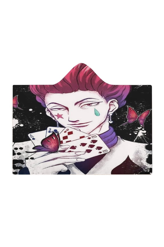 Hunter X Hunte Hisoka Wearable Fleece Blanket Hoodie Cloak Hooded Blanket 40"x50"