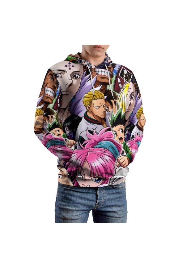 Hunter X Hunter Hoodie 3D Print Pullover Hooded Long Sleeve Sweatshirts Tops Blouse with Pocket for Mens Womens