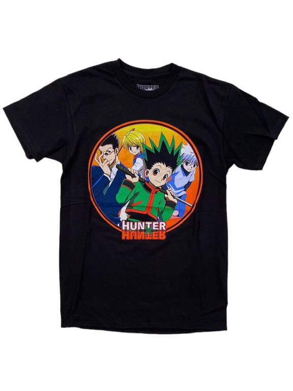 Japanese Anime Men's Gradient Circle Group Tee T-Shirt (Medium, Black)