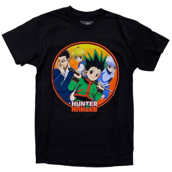 Hunter X Hunter Japanese Anime Men's Gradient Circle Group Tee T-Shirt (Small, Black)