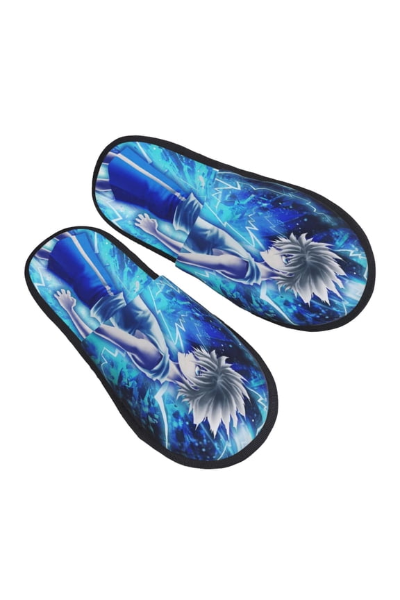 Hunter X Hunte Killua Lightning Slippers for Women Men Cotton Home Slippers Soft Fleece for Indoor Outdoor