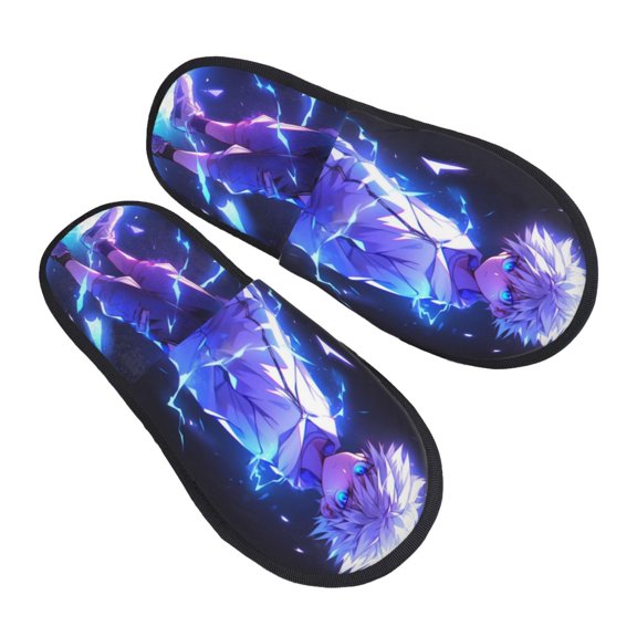 Hunter X Hunte Killua Lightning Slippers for Women Men Cotton Home Slippers Soft Fleece for Indoor Outdoor