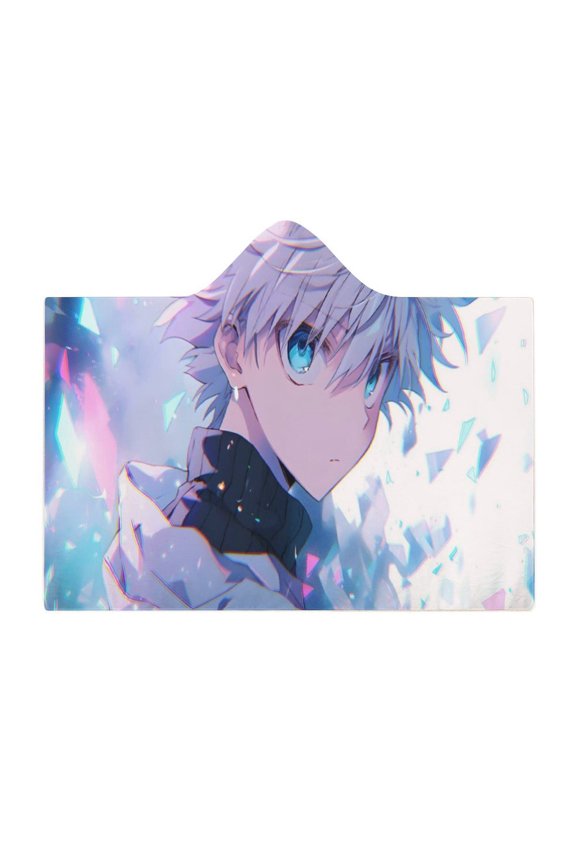 Hunter X Hunte Killua Lightning Wearable Fleece Blanket Hoodie Cloak Hooded Blanket 40"x50"