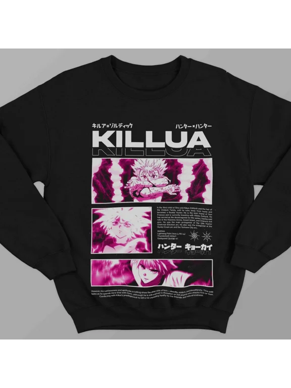 Hunter X Hunter Killua Zoldyck Sweatshirt, Cozy Anime Manga Sweatshirt Sizes S-5Xl GooGate