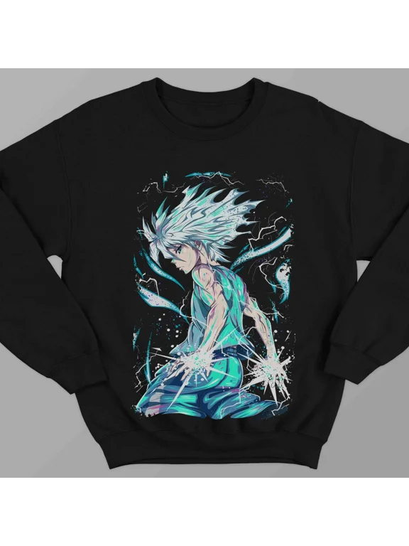 Hunter X Hunter Killua Zoldyck Sweatshirt, Cozy Anime Manga Sweatshirt Sizes S-5Xl GooGate