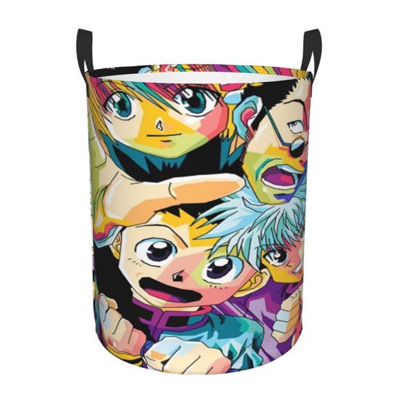Hunter X Hunte Laundry Hamper Laundrys Basket Large Waterproof Foldable with Handles Circular Storage Clothes Bag for Bathroom/Bedroom/Dorm