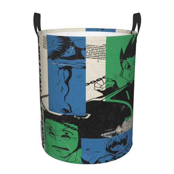 Hunter X Hunte Laundry Hamper Laundrys Basket Large Waterproof Foldable with Handles Circular Storage Clothes Bag for Bathroom/Bedroom/Dorm