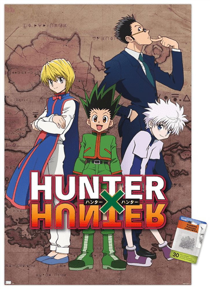 Hunter X Hunter - Map Wall Poster with Wooden Magnetic Frame, 22.375 x 34  