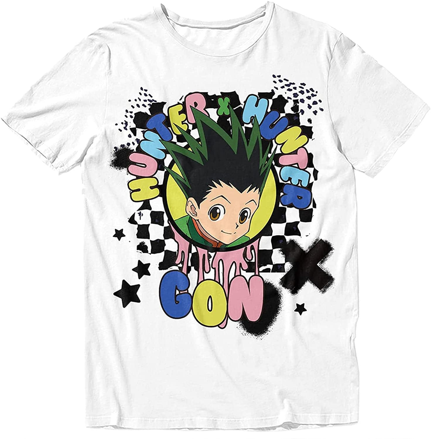 Hunter X Hunter Anime Gon Freecss Men's Green And White Tie Dye T-shirt  Small