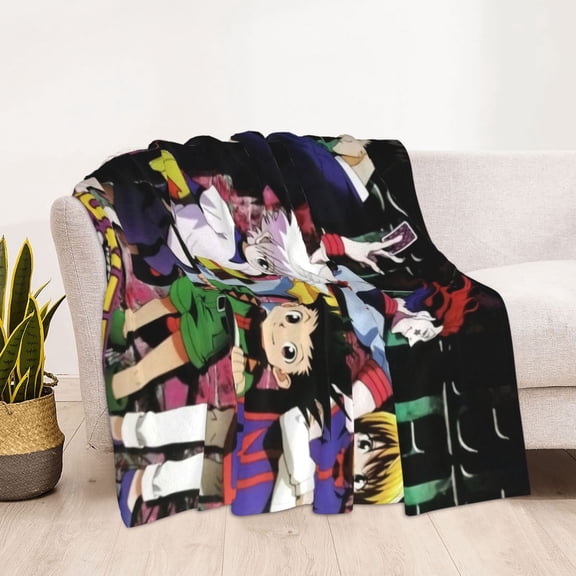 Hunter X Hunter Printing Bed Blanket, All Seasons Flannel Fleece Blanket, Soft & Warm Plush Blankets for Couch Sofa Bed Camping Travel, 60"x50"