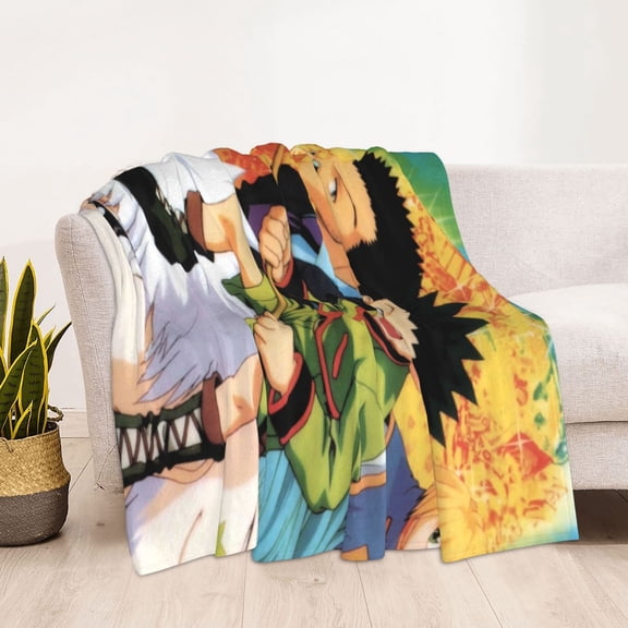 Hunter X Hunter Printing Bed Blanket, All Seasons Flannel Fleece Blanket, Soft & Warm Plush Blankets for Couch Sofa Bed Camping Travel, 60"x50"