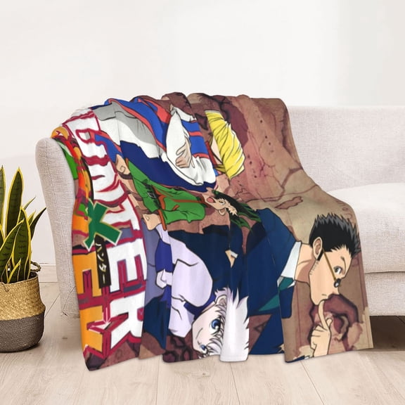 Hunter X Hunter Printing Bed Blanket, All Seasons Flannel Fleece Blanket, Soft & Warm Plush Blankets for Couch Sofa Bed Camping Travel, 60"x50"