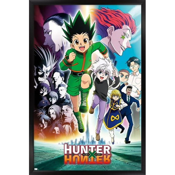 Hunter X Hunter - Running Key Art Wall Poster, 14.725" x 22.375", Framed