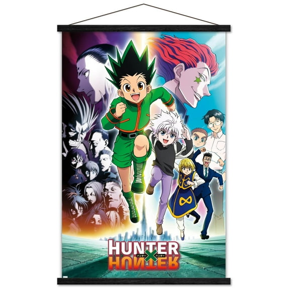 Hunter X Hunter - Running Key Art Wall Poster with Magnetic Frame, 22.375" x 34"