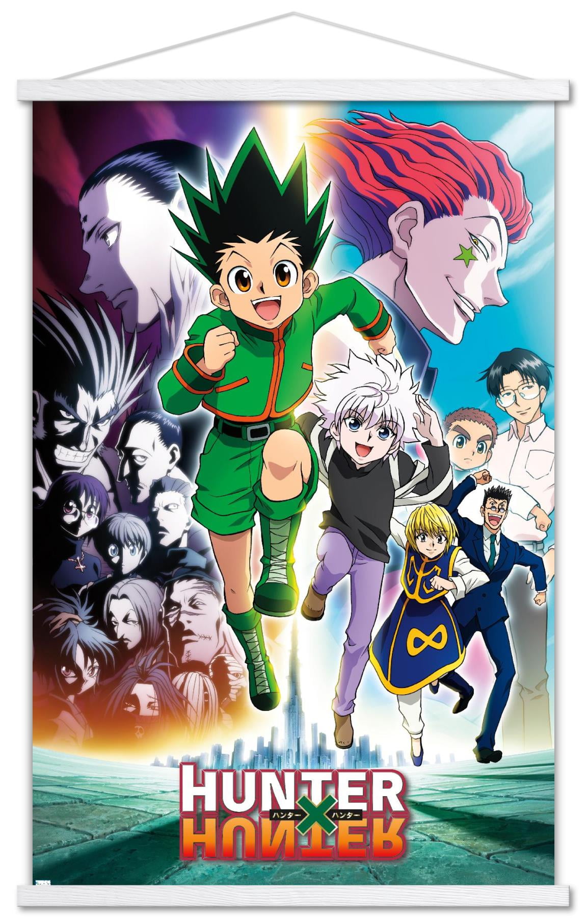 Hunter X Hunter - Running Key Art Wall Poster with Wooden Magnetic