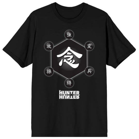 Hunter X Hunter Symbols Men's Black Crew Neck Tee - 3XL