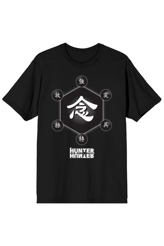 Hunter X Hunter Symbols Men's Black Crew Neck Tee-6XL
