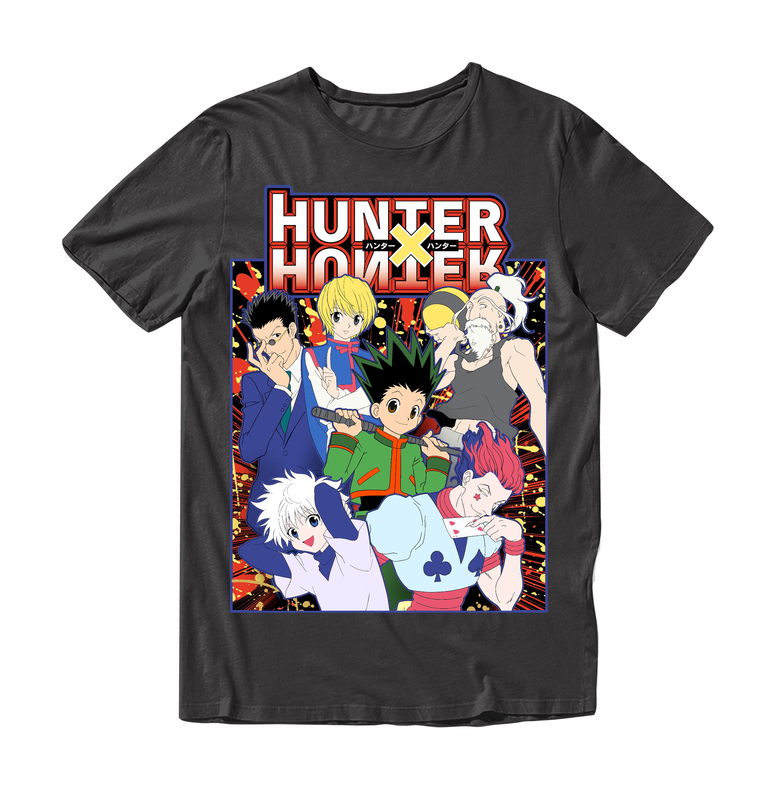 Hunter X Hunter Tonal Color Anime Characters Mens and Womens Short Sleeve  T-Shirt (Black, S-XXL) 