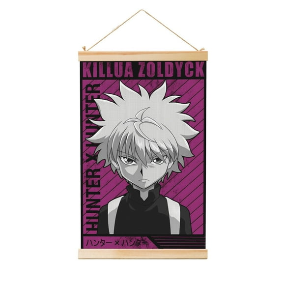 Hunter X Hunter Wall Art Wooden Shaft Hanging Banner Poster Scroll Painting For Room Dormitory Decor 20"X30"