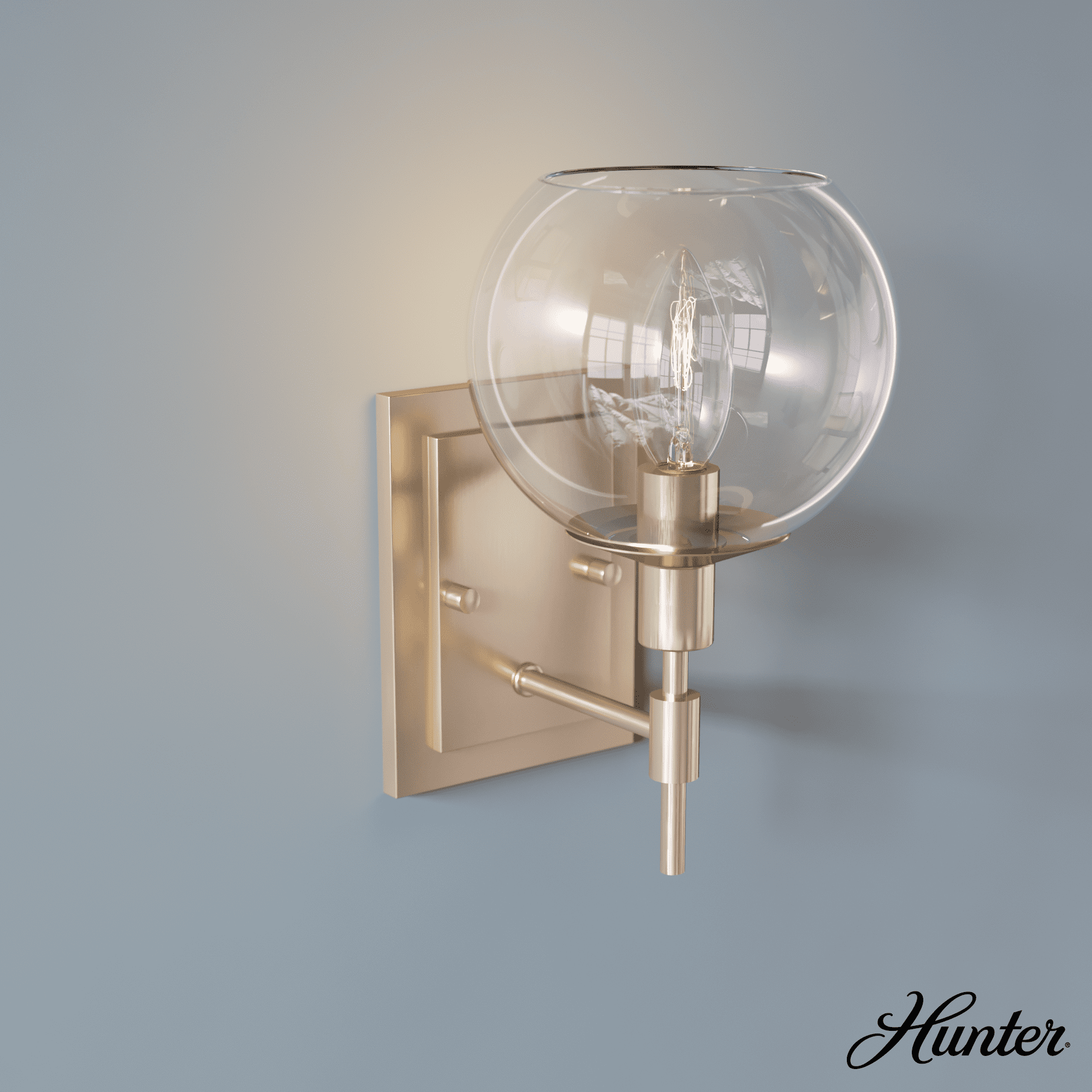 Alturas Gold Dimmable Outdoor Wall Sconce with Clear Glass