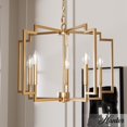 thumbnail image 1 of Hunter - Zoanne 5-light Alturas Gold, Large Chandelier, Dimmable, Formal Style, Geometric Shaped, for Bedrooms, Kitchens, Dining, Living Rooms - 49072, 1 of 8