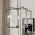 thumbnail image 1 of Hunter - Zoanne 5-light Brushed Nickel, Large Chandelier, Dimmable, Formal Style, Geometric Shaped, for Bedrooms, Kitchens, Dining, Living Rooms - 49070, 1 of 8