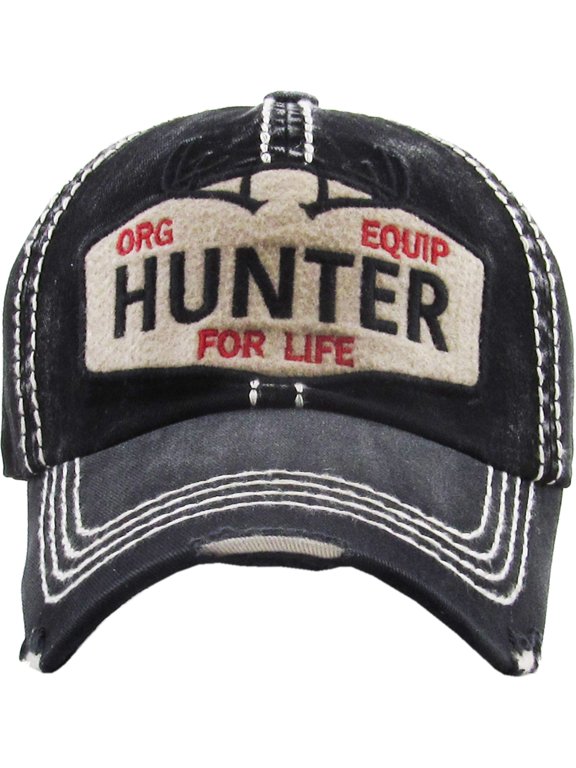 Hunter for Life Vintage Distressed Washed Baseball Cap Hat Outdoors Hunting
