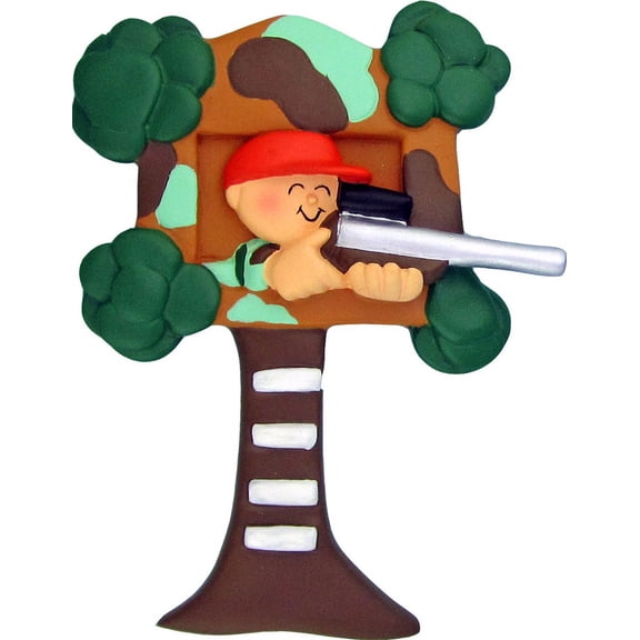 Hunter in Tree Male Personalized Christmas Ornament DO-IT-YOURSELF