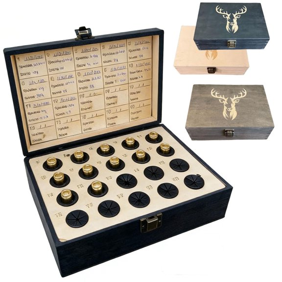 The Hunter’s Legacy Memory Box, Hunting Keepsake Wooden Box with Shell Slots, Notes Chart and Hidden Layer for Storing Tags, Photos, Deer Hunting Keepsakes