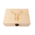 thumbnail image 1 of The Hunter's Legacy Memory Box - Vintage Stag Engraved Wooden Keepsake Box with 20 Shell Casing Slots, Integrated Hunting Log, Sequential Numbering System, 1 of 4