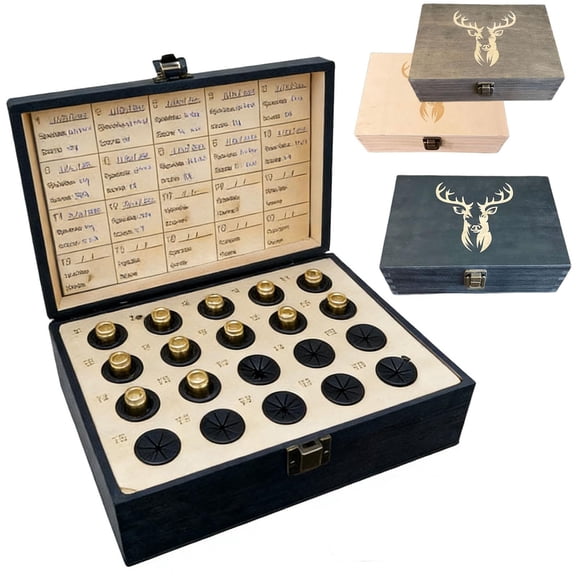The Hunter’s Legacy Wooden Memory Box for Deer Hunting,Hunting Keepsake Storage Box with Shell Slots,Notes Chart & Hidden Layer,Hold Hunting Tags & Photos,Black
