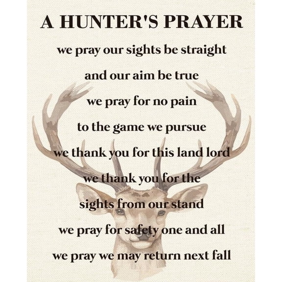 A Hunter's Prayer Deer Wall Art, Deer Picture Wall Decor, Gifts for Hunters, Inspirational Quotes Canvas Poster For Home Bedroom Living Room Bar Club poster