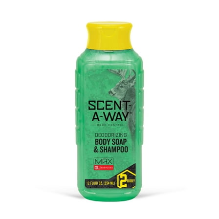 Hunters Specialties Scent-A-Way MAX Liquid Body Soap & Shampoo - 24 fl oz. - Hunting Odorless Green Soap Scent Eliminator for Hunters, Trappers, Anglers, and Campers