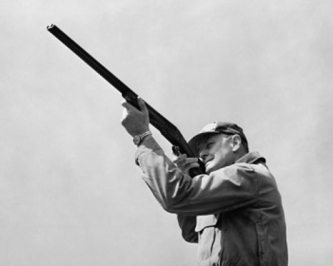 Hunter shooting with a rifle Canvas Art - (18 x 24)
