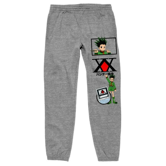 Hunter x Hunter Anime Cartoon Gon Character Men's Grey Sweatpants - L