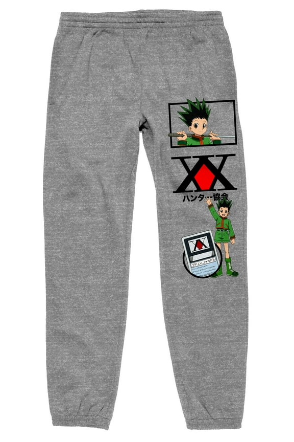 Hunter x Hunter Anime Cartoon Gon Character Men's Grey Sweatpants - L