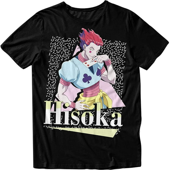 Hunter x Hunter Anime Character Gon Freecss Killua Hisoka Men s Black T-Shirt Hisoka Small