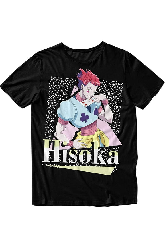 Anime Character Gon Freecss Killua Hisoka Men s Black T-Shirt Hisoka Small