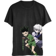 Hunter x Hunter Anime Character Gon and Killua Graphic Adult T shirt - Black
