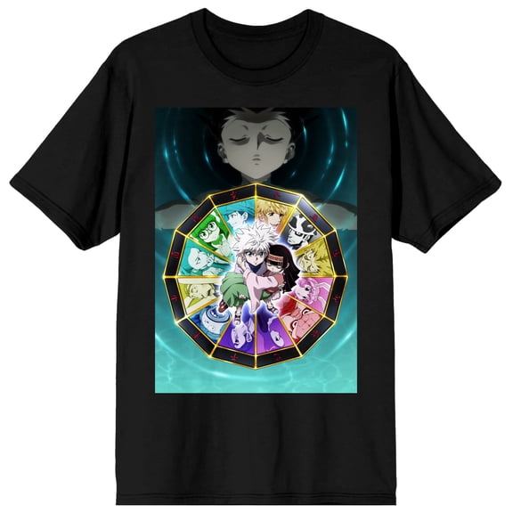 Hunter x Hunter Character Rainbow Men's Black T-Shirt-XXL
